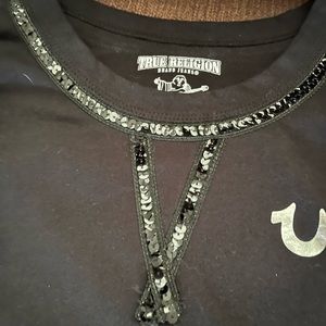 True Religion black long sleeve shirt